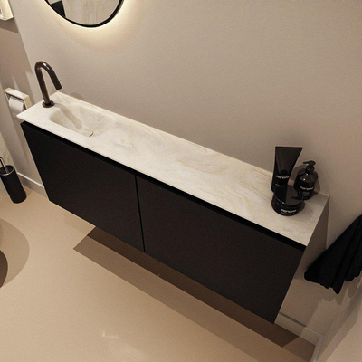 MONDIAZ TURE-DLUX 120cm toiletmeubel Urban. EDEN wastafel Ostra positie links. Met 1 kraangat.