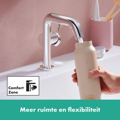 Hansgrohe Tecturis s Eengreeps wastafelkraan - 110 Fine - coolstart - met PopUp - trekwaste - hoogglans chroom