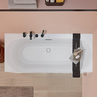 Villeroy & Boch Loop baignoire duo - 180x80cm - rectangulaire/baignoire intérieure ovale - acrylique Stone White mat