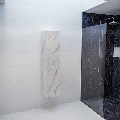 Mondiaz BEAM Colonne de salle de bain suspendu 35x160cm 2 portes Couleur Carrara