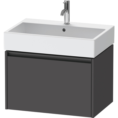 Duravit Ketho.2 Wastafelonderbouwkast - met 1 lade - 68.4x46x44cm - met greep antraciet - grafiet mat