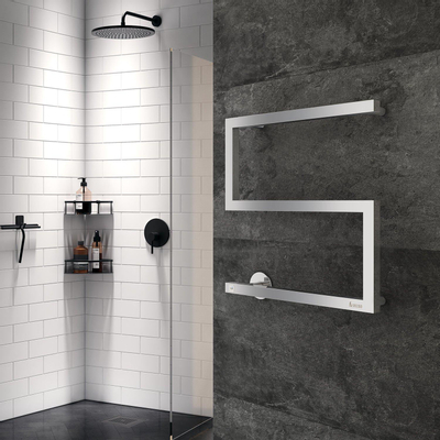 Smedbo Dry Handdoekradiator - 50x52.5x11.2cm - ophangen - RVS Gepolijst Edelstaal SHOWROOMMODEL