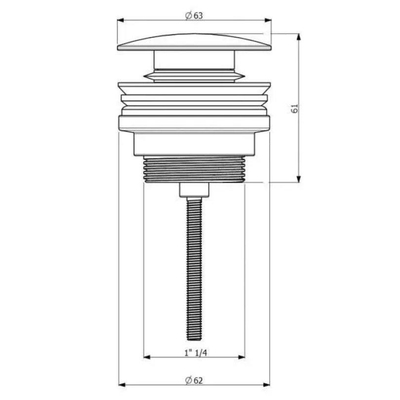Villeroy & Boch Universal bouchon de vidage - push to open - Rond - or brossé mat (or)