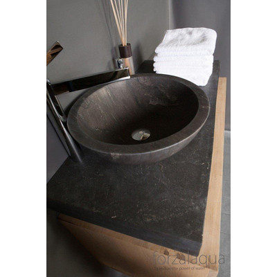 Forzalaqua Roma Vasque 40x40x15cm Ronde Pierre naturelle Pierre bleue adoucie