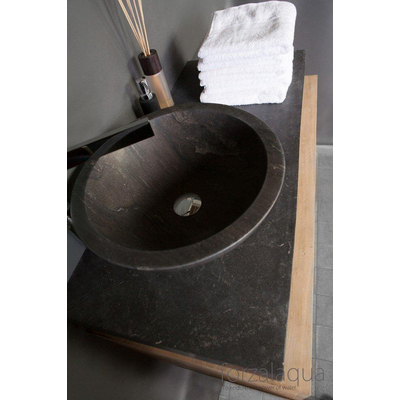 Forzalaqua Roma Vasque 40x40x15cm Ronde Pierre naturelle Pierre bleue adoucie