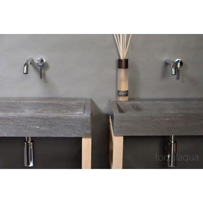 Forzalaqua Palermo lavabo 60x40x9cm Rectangulaire 0 trous de robinet Pierre naturelle Granit adouci