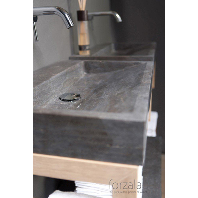 Forzalaqua Palermo lavabo 60x40x9cm Rectangulaire 0 trous de robinet Pierre naturelle Granit adouci