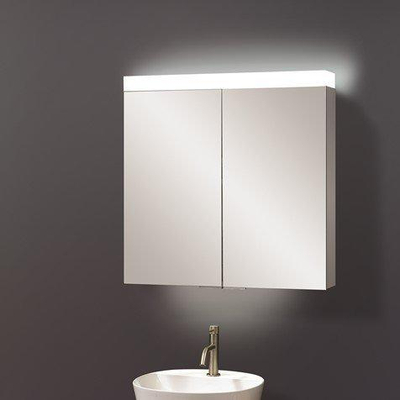 Miroir Armoire Crosswater Image - 70x70cm - IP44 - éclairage à LED - porte à gauche ou à droite