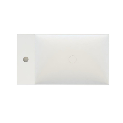 Arcqua Marble fontein – 40x22x54.5 cm – marmer wit mat – zonder kraan – eiken frame naturel, zonder overloop