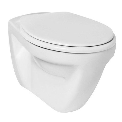 Ideal standard Ensemble WC à évacuation directe avec abattant basic réservoir encastré UP100 et commande Delta 25 Bouton Blanc