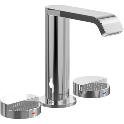 Villeroy & Boch Dawn wastafeluitloop set - zonder pop up afvoergarnituur - wandmontage afbouwdeel - hoogglans chroom