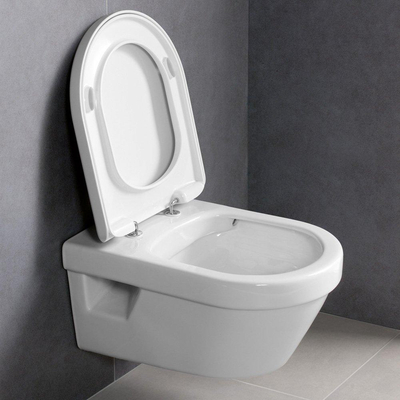 Villeroy & Boch Architectura toiletset Geberit inbouwreservoir toiletzitting Delta25 bedieningsplaat - glans wit