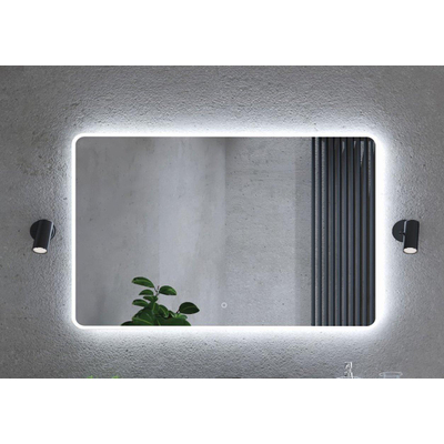 HR Badmeubelen Spectre 2.0 Miroir - 120x70cm - coins arrondis - éclairage LED indirect sans points - capteur tactile - gradation continue - température de couleur réglable - chauffage miroir