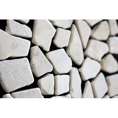 SAMPLE Kerabo Carrelage sol et mural Beige marbre éclats - effet pierre naturelle - Beige tambouriné adouci - par tapis