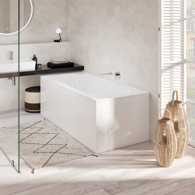 Villeroy & Boch Oberon bad - 190x90cm quaryl rechthoekig - met poten - glans wit
