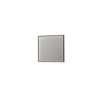 Ink spiegels miroir sp19 rectangle dans un cadre en acier avec chauffage à led. couleurs changeantes. dimmable et interrupteur 80x90cm noir mat