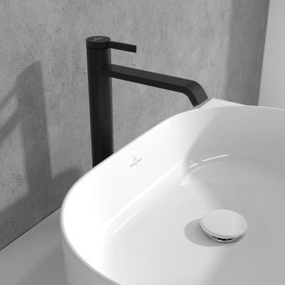 Villeroy & Boch Dawn 1 greeps wastafelkraan verhoogd - zonder pop up afvoergarnituur - mat zwart
