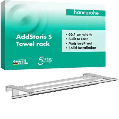 Hansgrohe AddStoris S handdoekrek met handdoekhouder chroom