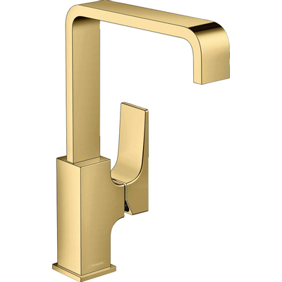 Hansgrohe Metropol Wastafelkraan - 230 met push open waste - met 120° draaibare uitloop 16.5cm - glans goud