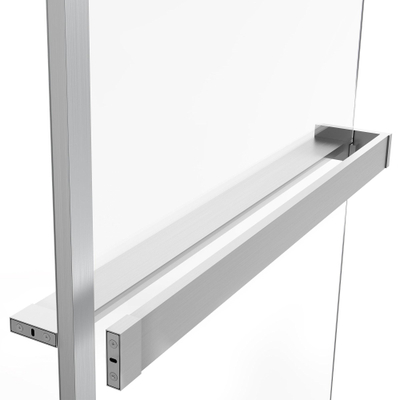 Fortifura Galeria handdoekrek voor inloopdouche - wandmontage / klemt op het glas - 140cm - inkortbaar - geborsteld RVS