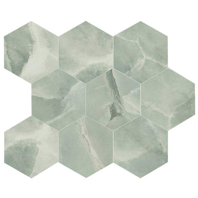 EnergieKer Onyx ek wand- en vloertegel - 26x30cm - Natuursteen look - hexagon - Jade pulido gepolijst (groen)