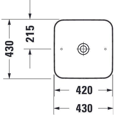 Duravit Cape cod Waskom vierkant - zonder kraangat - zonder overloop - 43x43cm - glans wit