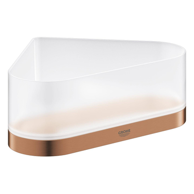 GROHE Selection Receveur de douche - 17x17x20x8.5cm - modèle d'angle - montage mural - brossé Warm Sunset/verre mat