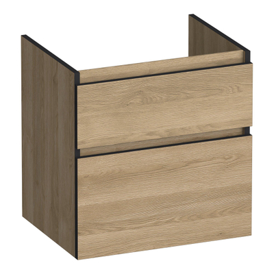 BRAUER Delight Edge wastafelonderkast 60 2 softclose lades - greeploos - 1 sifon uitsparing - Sunlit