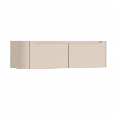 H&R Badmeubelen Juice Meuble sous lavabo - 140x45x40cm - angle gauche arrondi - 2 tiroirs - poignée intégrée - Merino