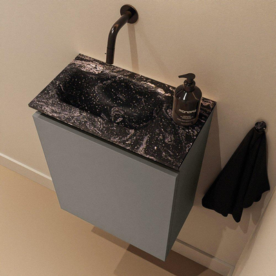MONDIAZ TURE-DLUX 40cm toiletmeubel Smoke. EDEN wastafel Lava positie links. Zonder kraangat.
