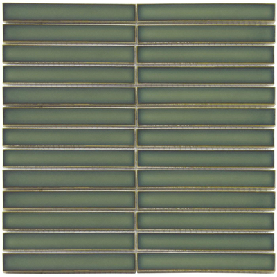 La Mosaic Factory Sevilla carreau mosaïque - 29,6x29,9cm - carrelage mural - Rectangulaire - Porcelaine Vert Forêt Brillant