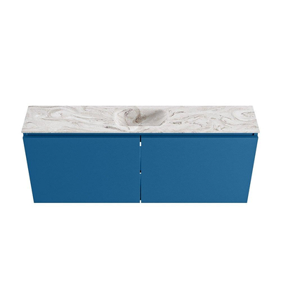 MONDIAZ TURE-DLUX 120cm toiletmeubel Jeans. EDEN wastafel Glace positie midden. Zonder kraangat.
