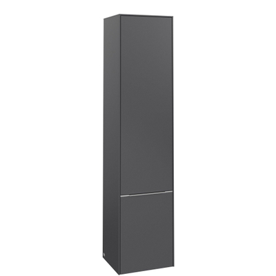 Villeroy & Boch Subway 3.0 kast hoog - 171x40cm - 2 deur - 1 schap rechts - Graphite (grijs)