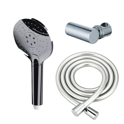 FugaFlow Eccelente Acces Handdoucheset - Ø12 - rond - 3 straalsoorten - met houder - met gladde slang - 150cm - chroom