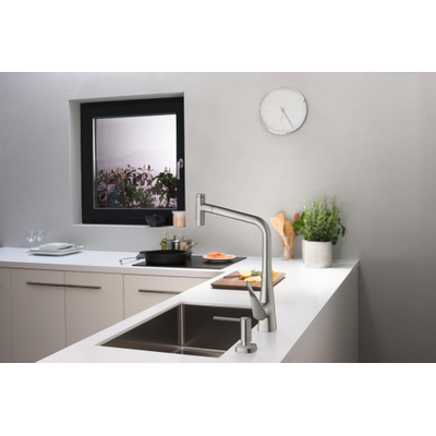 Hansgrohe A71 zeepdispenser 1-gats 500ml onderbouw RVS look