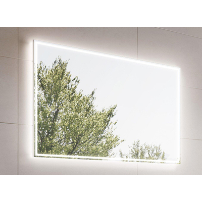 NewWave Jade miroir 180x70cm avec faisceau lumineux, éclairage indirect tout autour, interrupteurs tactiles à 3 positions et chauffage du miroir