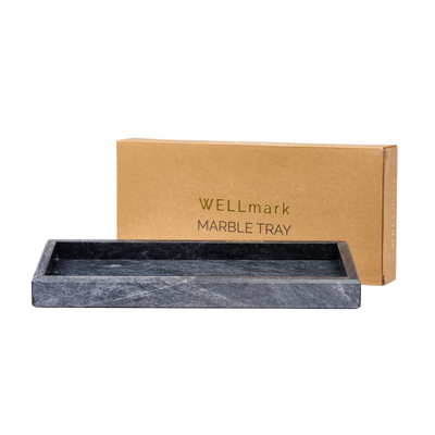 Wellmark plateau plat en marbre 30x13cm marbre anthracite