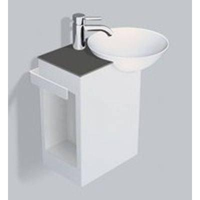 Alape Insert Meuble lavabo 48.5x31.7cm vasque droite avec trou pour robinetterie sans trop-plein avec bonde anthracite