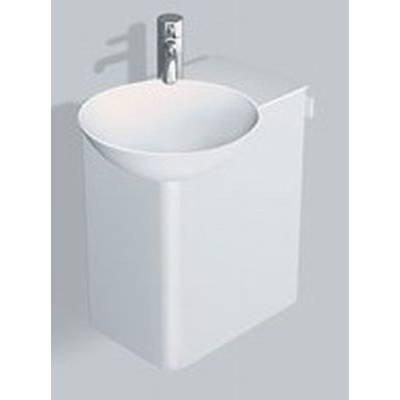 Alape Insert Meuble lavabo 48.5x31.7cm vasque gauche avec trou pour robinetterie sans trop-plein avec bonde Blanc