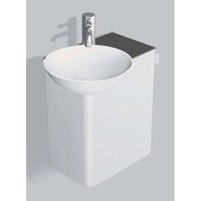 Alape Insert Meuble lavabo 48.5x31.7cm vasuqe gauche avec trou pour robinetterie sans trop-plein avec bonde anthracite