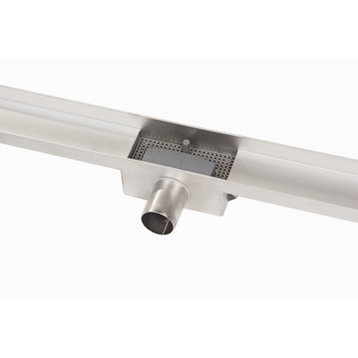 BRAUER Caniveau de douche - sans cadre - 100x7x6.7cm - à fond creux - sortie latérale - inox