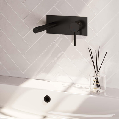 Brauer Black Edition Mitigeur lavabo encastrable économiseur d'énergie Noir mat
