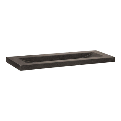 BRAUER Corestone small Meubelwastafel - 100x40x5cm - zonder overloop - wasbak midden - zonder kraangat - natuursteen - basalt