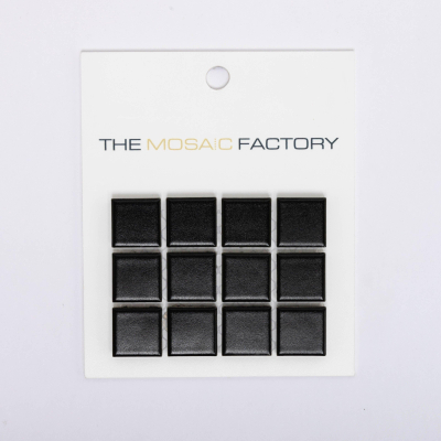 ÉCHANTILLON The Mosaic Factory Barcelona carrelage mosaïque 2,3x2,3x0,6cm carreau mural et de sol pour intérieur et extérieur carré porcelaine noir mat