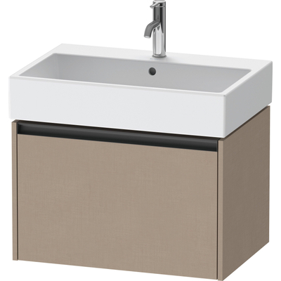 Duravit Ketho 2 meuble bas sous lavabo avec 1 tiroir 68.4x46x44cm avec poignée anthracite Linnen mat