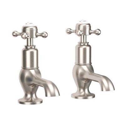 Crosswater Belgravia Crosshead Garderobe Wastafelkranen - set van 2 - geborsteld nikkel (RVS)
