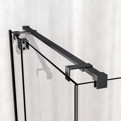 BRAUER Stellar Cabine de douche - 160x80x200cm - porte battante - revêtement verre - réversible - verre clair - gunmetal brossé PVD