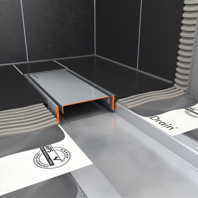 Easy Drain Multi TAF caniveau de douche plaque simple 160cm avec grille Zero design inox