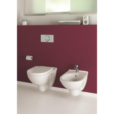 Villeroy & Boch O.NOVO Cuvette avec réservoir GROHE incluant plaque de commande WC Cosmopolitan chrome