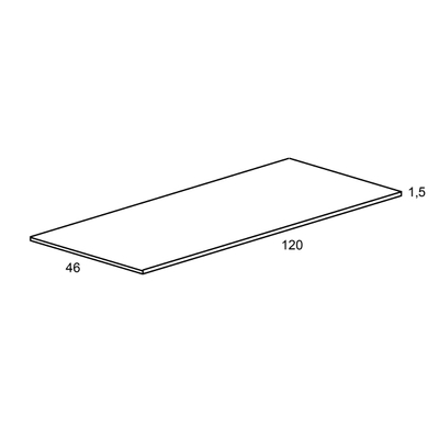 Adema Tops Plan sous vasque - 120x1.5x46cm - Noir mat